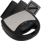 3-in-1 750-Watt Black Panini Press with Removable Plates