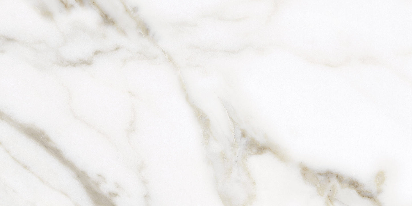Satori Regent Calacatta 8-in x 16-in Glossy Ceramic Marble Look Wall Tile (0.86-sq. ft/ Piece)