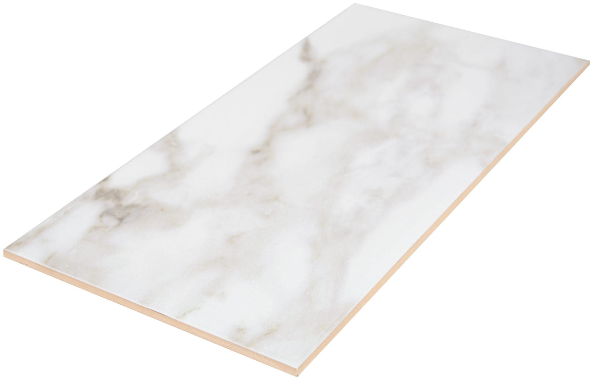 Satori Regent Calacatta 8-in x 16-in Glossy Ceramic Marble Look Wall Tile (0.86-sq. ft/ Piece)