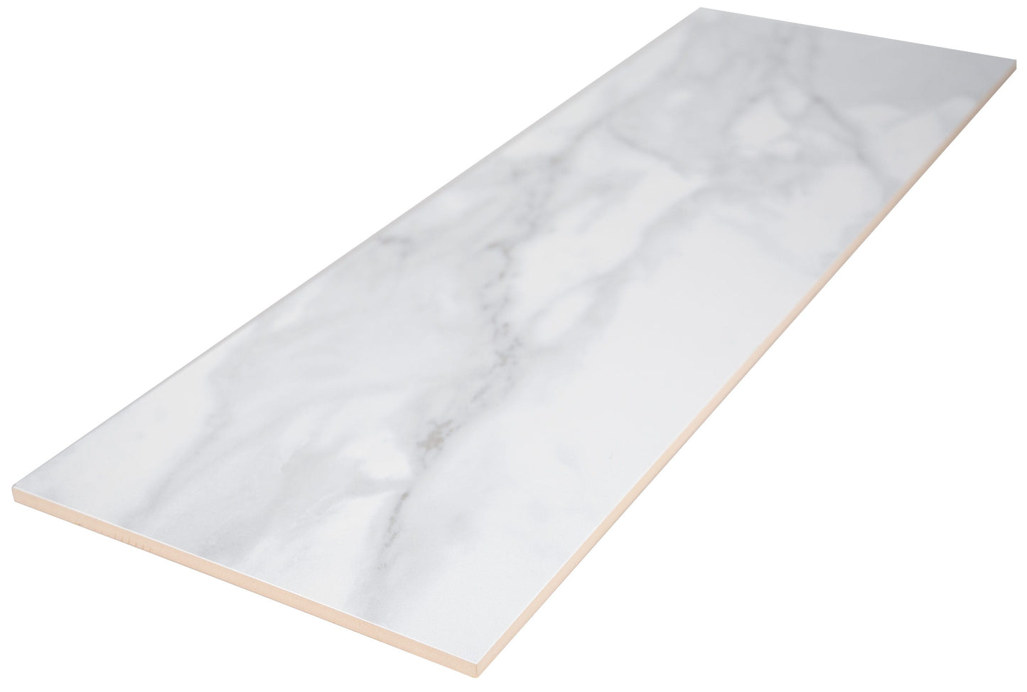 Satori Statuario Novello 10-in x 28-in Glossy Ceramic Marble Look Wall Tile (1.91-sq. ft/ Piece)