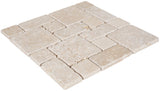 Satori Ivory 12-in x 12-in Honed Natural Stone Travertine Mosaic Floor and Wall Tile (1-sq ft Piece)