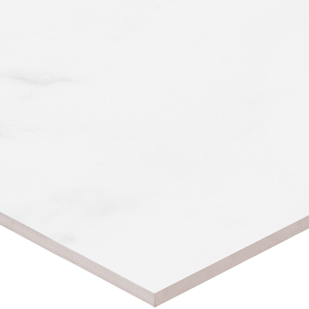 Satori Regent Statuario 24-in x 24-in Polished Porcelain Marble-Look Floor and Wall Tile (3.87-sq ft per piece)