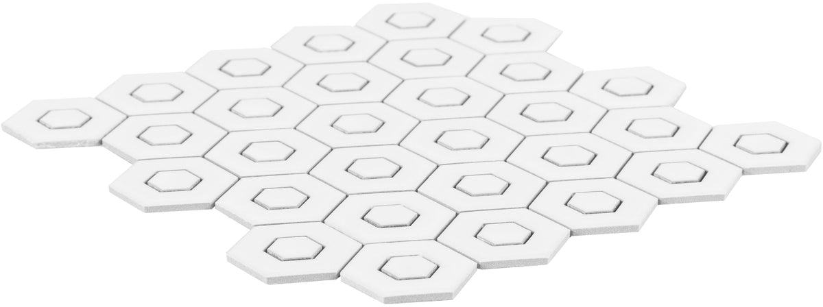 Satori Hudson Brilliant White 12-in x 12-in Matte Porcelain Hexagon Mosaic Floor and Wall Tile (0.94-sq. ft/ Piece)