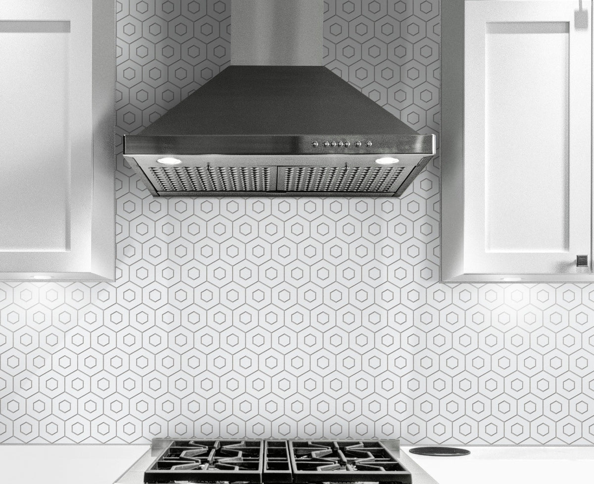 Satori Hudson Brilliant White 12-in x 12-in Matte Porcelain Hexagon Mosaic Floor and Wall Tile (0.94-sq. ft/ Piece)