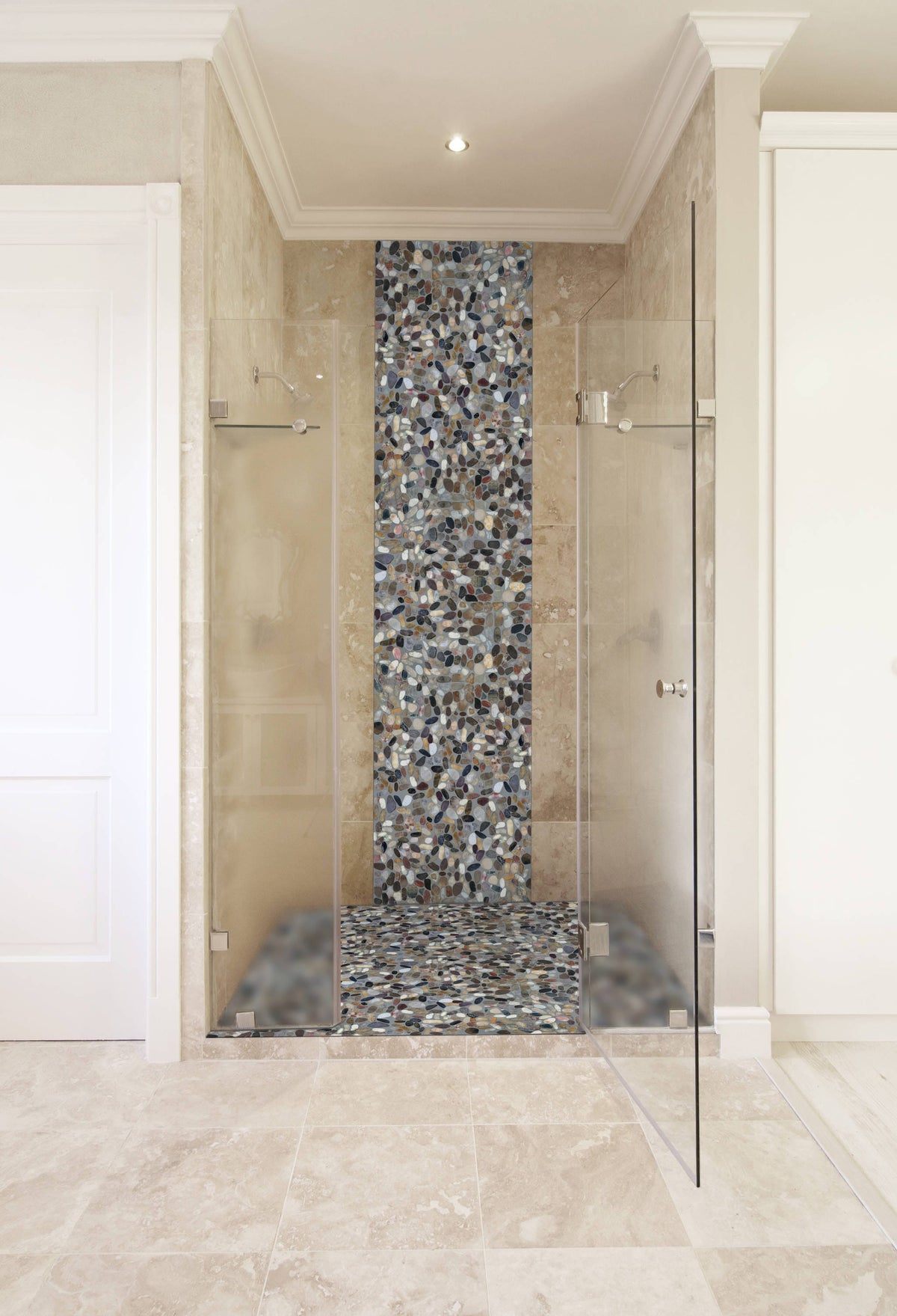 Satori River Rock Multicolor 13-in x 13-in Polished Natural Stone Mosaic Wall Tile (1-sq. ft/ Piece)