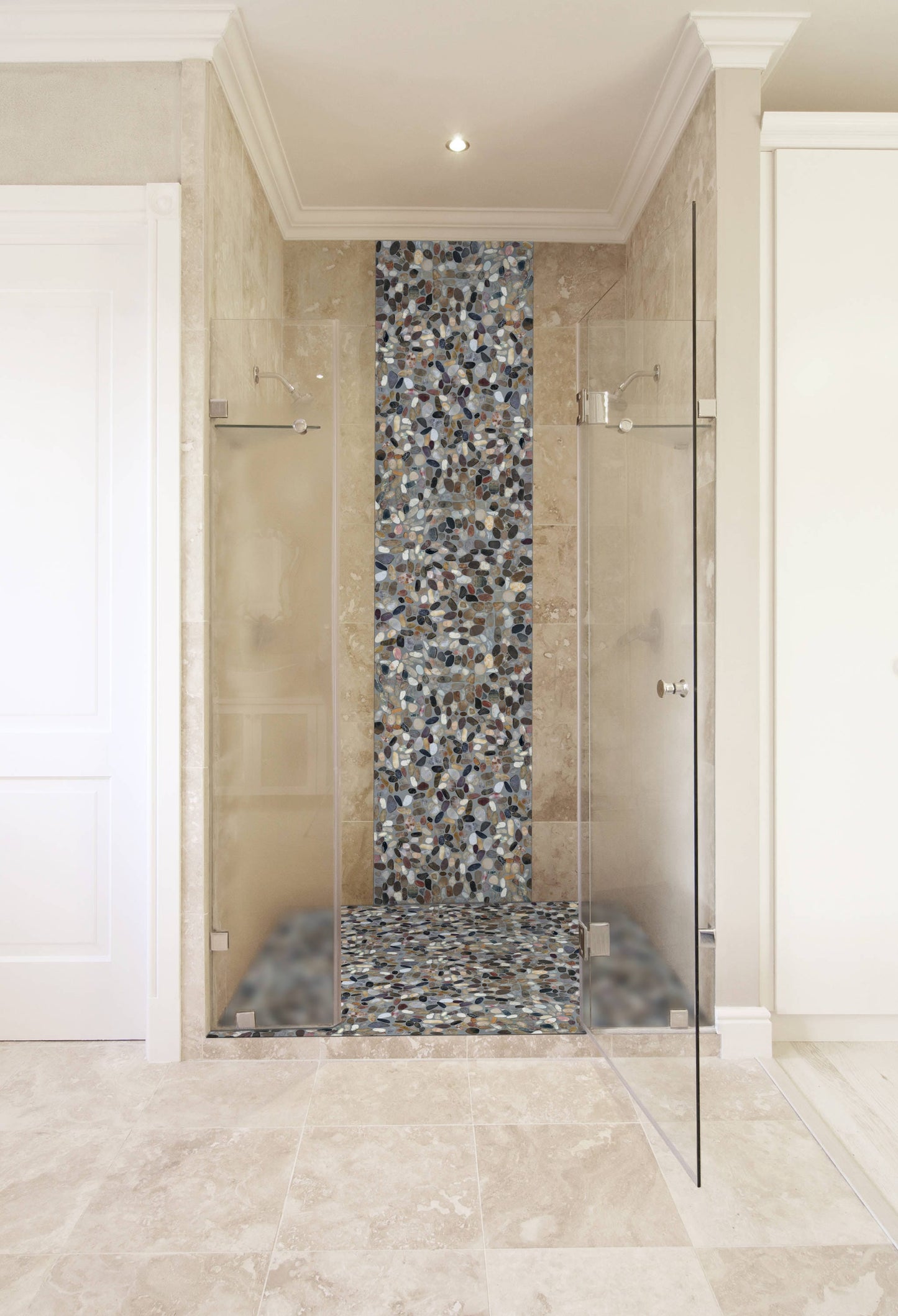 Satori River Rock Multicolor 13-in x 13-in Polished Natural Stone Mosaic Wall Tile (1-sq. ft/ Piece)