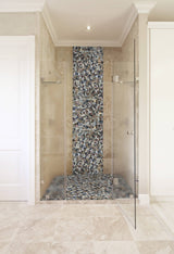 Satori River Rock Multicolor 13-in x 13-in Polished Natural Stone Mosaic Wall Tile (1-sq. ft/ Piece)