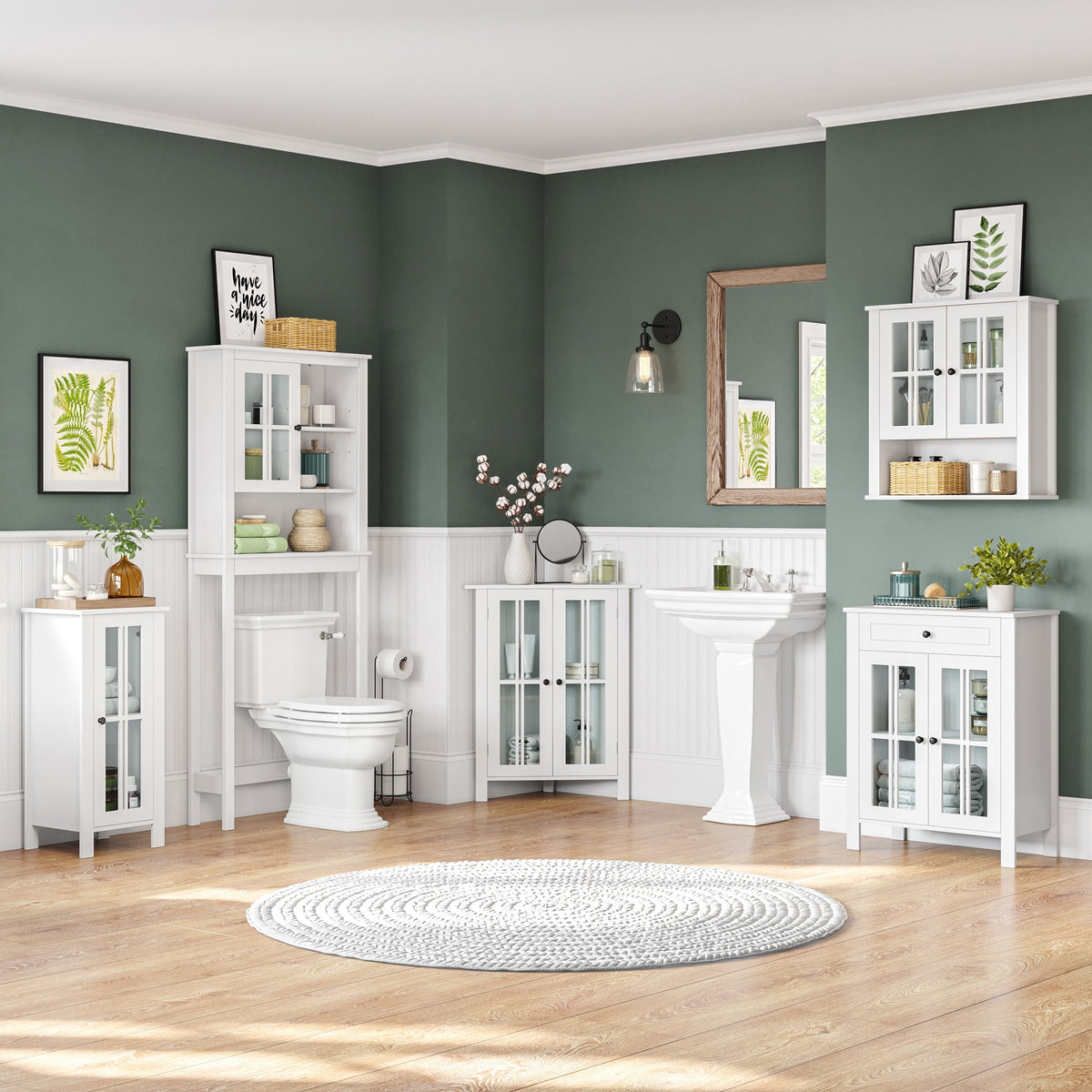 RiverRidge Danbury 22.69-in x 24.25-in x 7.75-in White Soft Close Bathroom Wall Cabinet