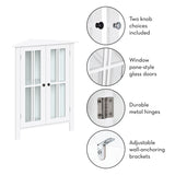 RiverRidge Danbury 25.5-in x 31.5-in x 12.75-in White Freestanding Corner Linen Cabinet