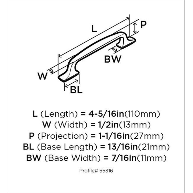 Amerock Highland Ridge (76mm) Center to Center Arch Handle Drawer Pull