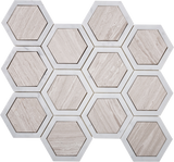 Apollo Tile Gray 5-in x 13-in Polished Natural Stone Marble Honeycomb Marble Look Wall Tile (5.48-sq. ft/ Carton)