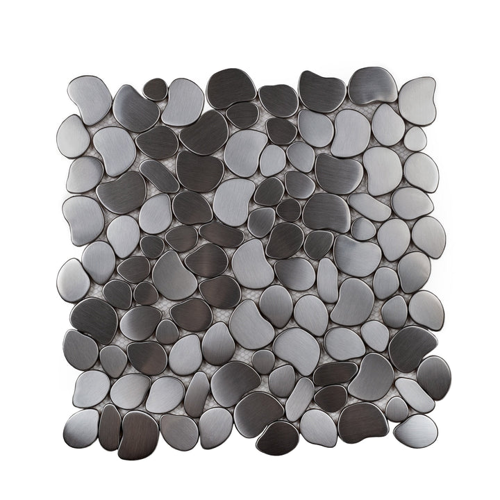 Apollo Tile Metal 12-in x 12-in Polished Metal Pebble Stone Look Floor and Wall Tile (5-sq. ft/ Carton)