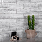 Apollo Tile (Sample) Gray 4-in x 4-in Glossy Glass Brick Wood Look Floor and Wall Tile