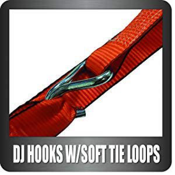 Anti-Theft 1.5 in. x 15 ft. Premium Tie-Down Straps (3-Pack) Locking Handle, Built-In Soft Tie Loop and Velcro Strap - Super Arbor