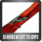 Anti-Theft 1.5 in. x 15 ft. Premium Tie-Down Straps (3-Pack) Locking Handle, Built-In Soft Tie Loop and Velcro Strap - Super Arbor