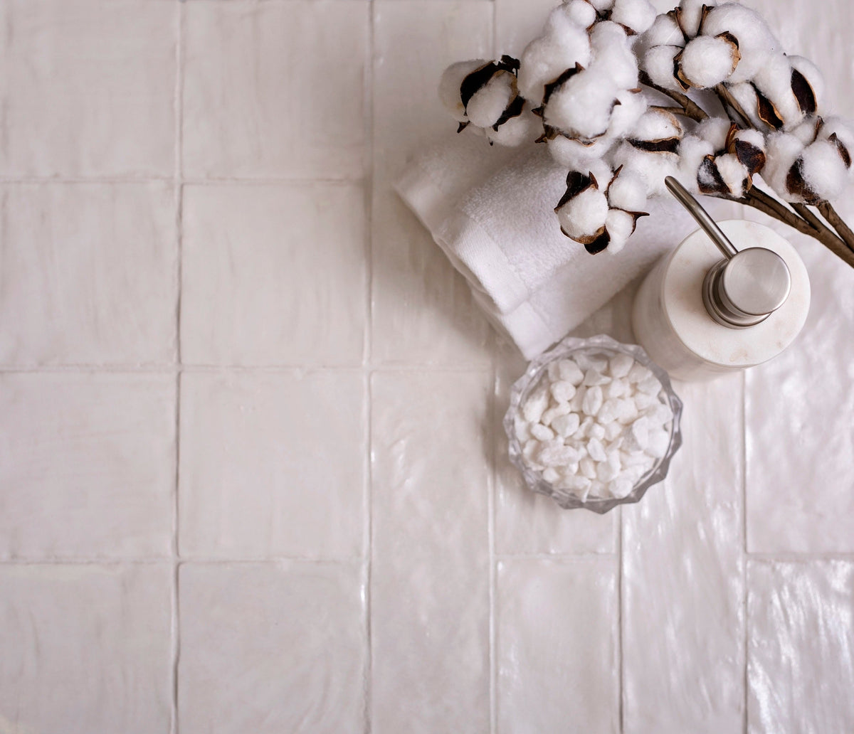 Apollo Tile (Sample) Duchess White 4-in x 4-in Glossy Ceramic Wall Tile
