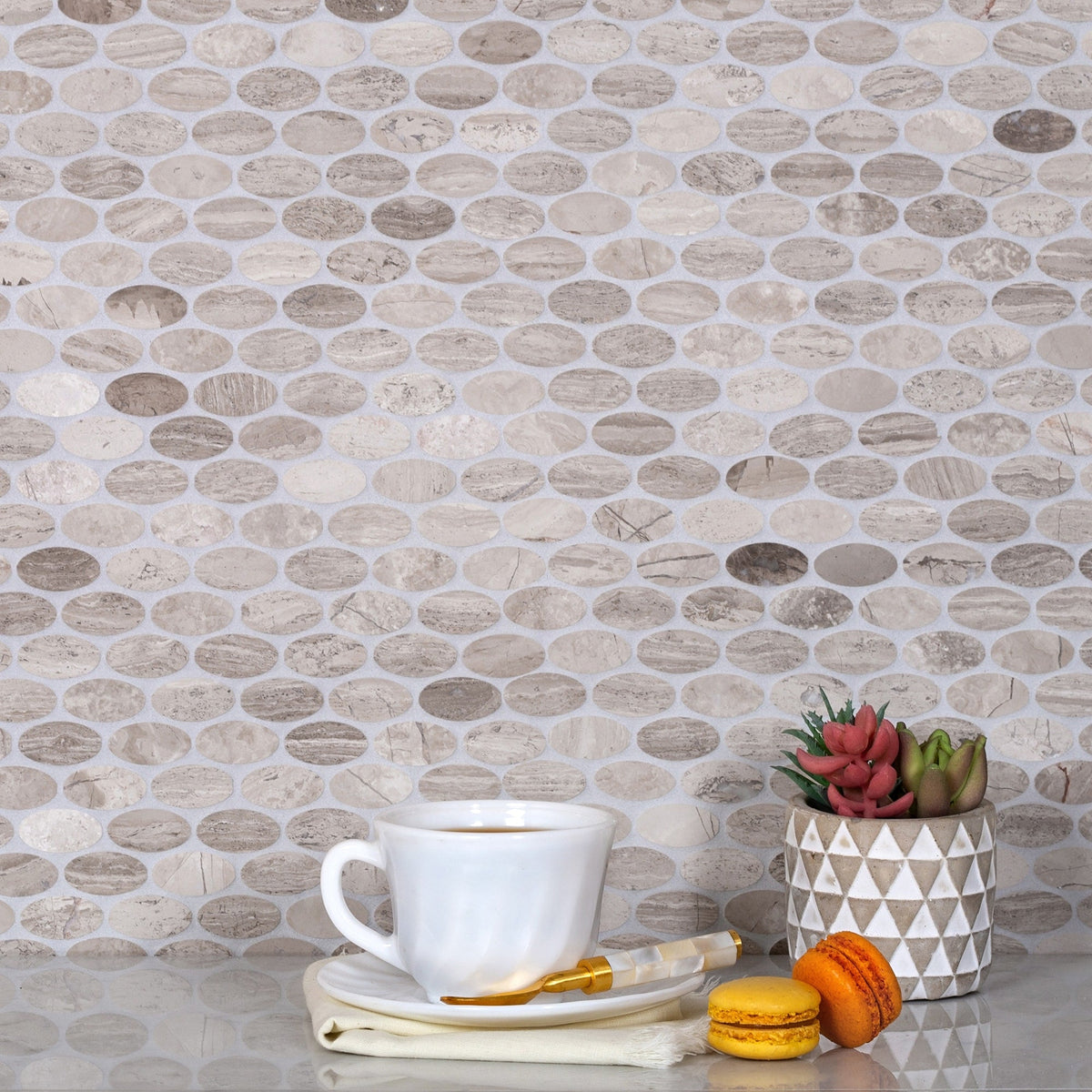 Apollo Tile (Sample) Gray 4-in x 4-in Polished Wood Honeycomb Wood Look Floor and Wall Tile