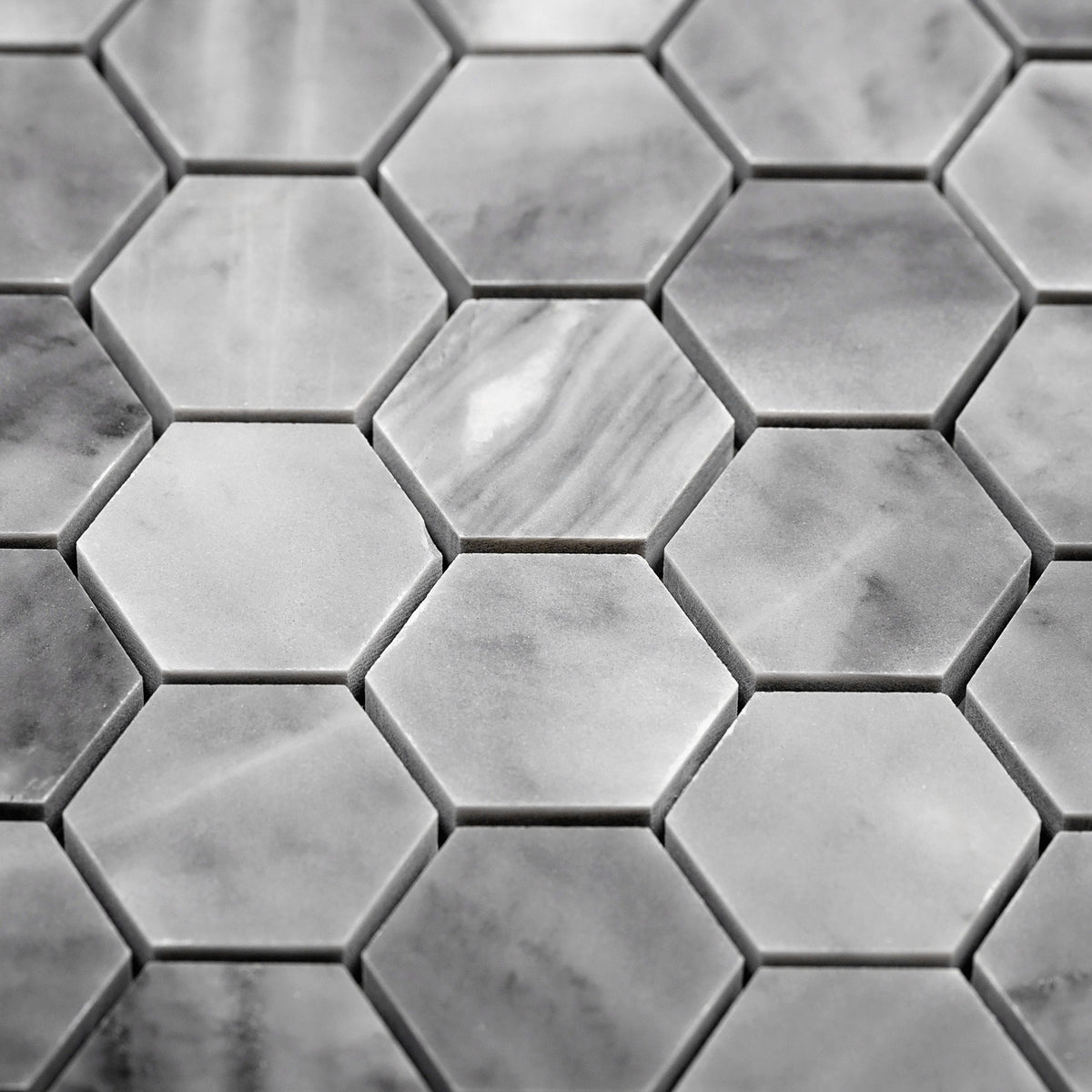 Apollo Tile (Sample) White 4-in x 4-in Polished Marble Honeycomb Floor and Wall Tile