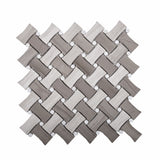 Apollo Tile (Sample) Gray 4-in x 4-in Polished Marble Basketweave Wood Look Floor and Wall Tile