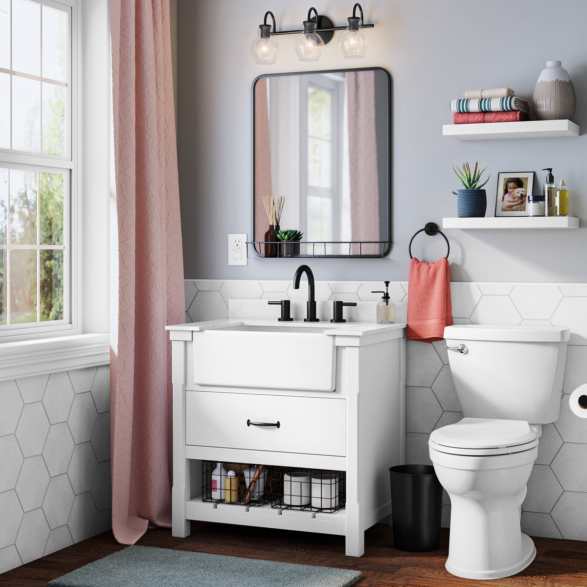 Satori Nouveau Crema Hexagon 7-in x 7-in Matte Porcelain Encaustic Floor and Wall Tile