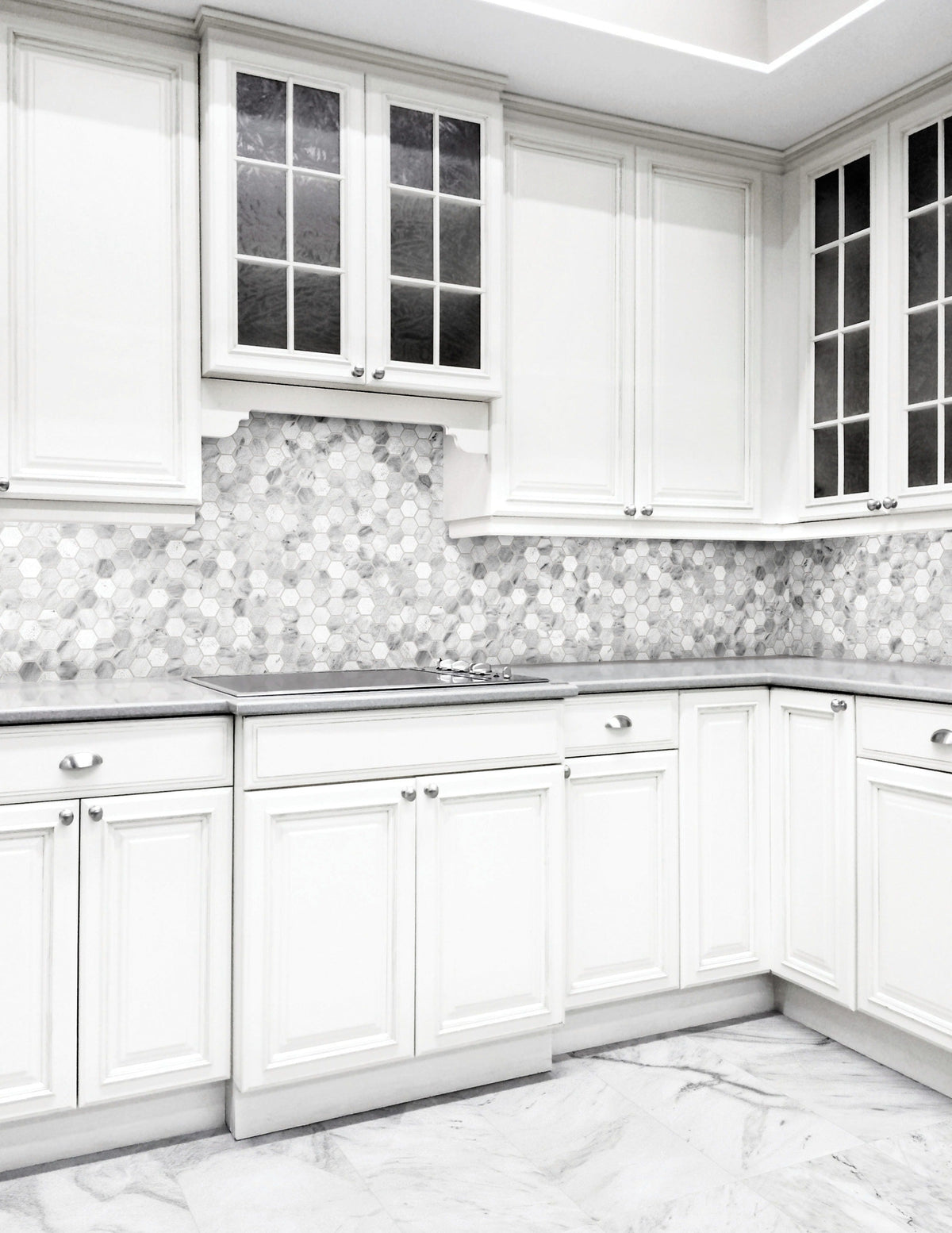 Satori Carrara 12-in x 12-in Multi-finish Natural Stone Look Hexagon Mosaic Floor and Wall Tile (0.96-sq. ft/ Piece)