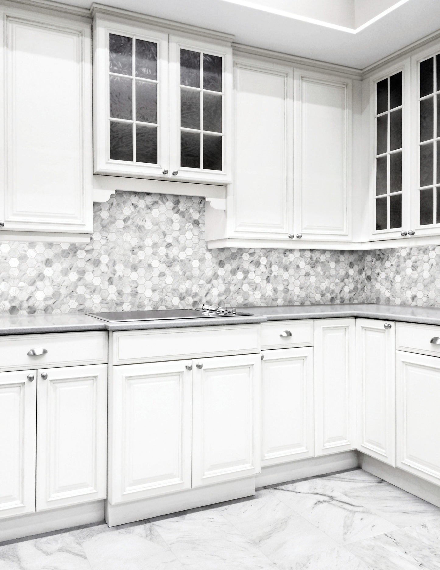 Satori Carrara 12-in x 12-in Multi-finish Natural Stone Look Hexagon Mosaic Floor and Wall Tile (0.96-sq. ft/ Piece)
