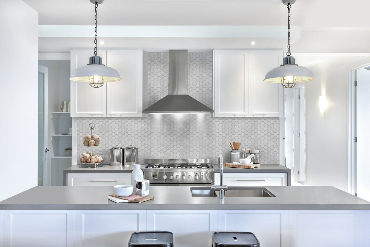 Satori Palisade Grigio Polished Hexagon 12-in x 12-in Polished Porcelain Marble-Look Mosaic Tile, 9.7-sq ft Carton