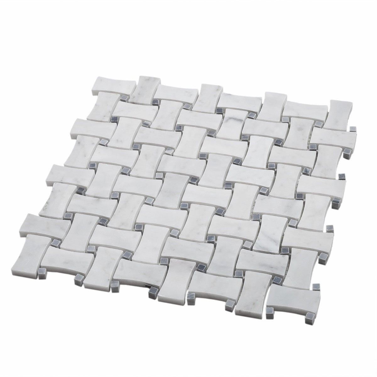 Apollo Tile Gray 12-in x 12-in Polished Natural Stone Marble Basketweave Marble Look Floor and Wall Tile (5-sq. ft/ Carton)