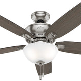 Hunter Creekside LED 52-in Satin Nickel Indoor Ceiling Fan with Light Kit, 5-Blade
