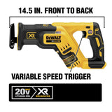 20-Volt MAX XR Lithium Ion Brushless Cordless Compact Reciprocating Saw Kit with Bonus 20-Volt MAX Battery Pack - Super Arbor