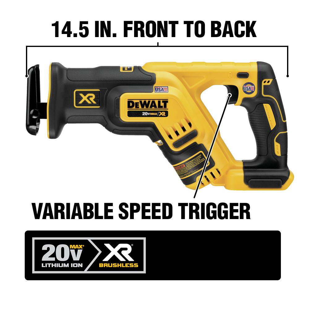 20-Volt MAX Lithium-Ion Cordless Brushless Reciprocating Saw (Tool-Only) with 20-Volt MAX 3.0Ah Battery and Charger