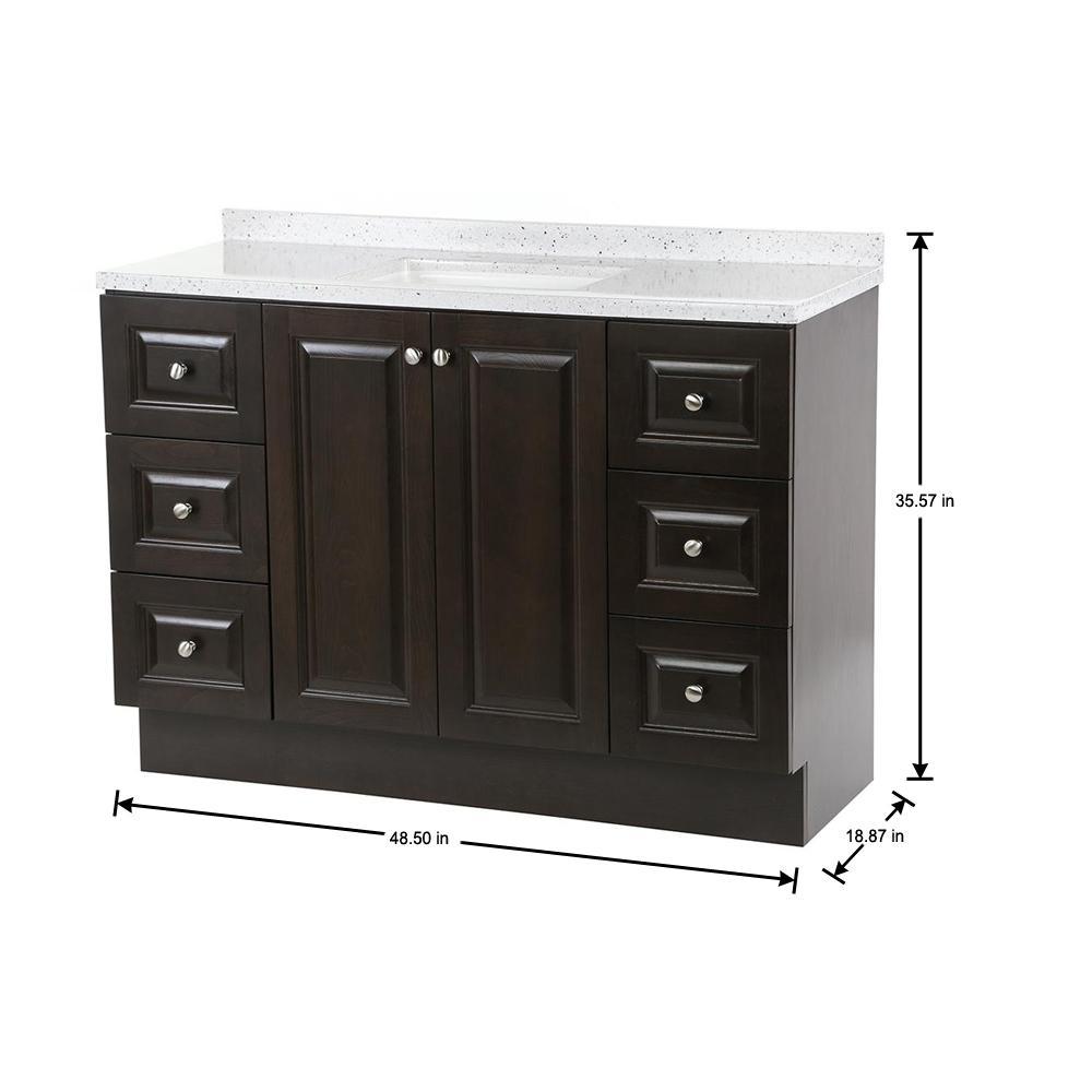 Northwood 49 in. W x 19 in. D Vanity in Dusk with Solid Surface Vanity Top in Silver Ash with White Sink - Super Arbor