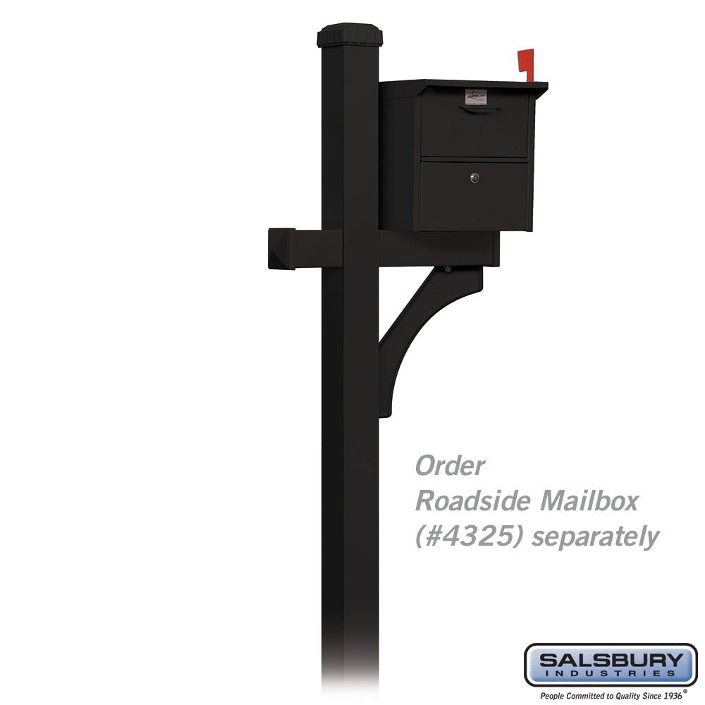 Deluxe In-Ground Mailbox Post - Black