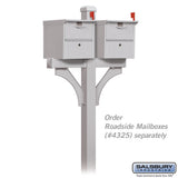 Deluxe In-Ground Mailbox Post, Silver, 1-Sided for Roadside Use