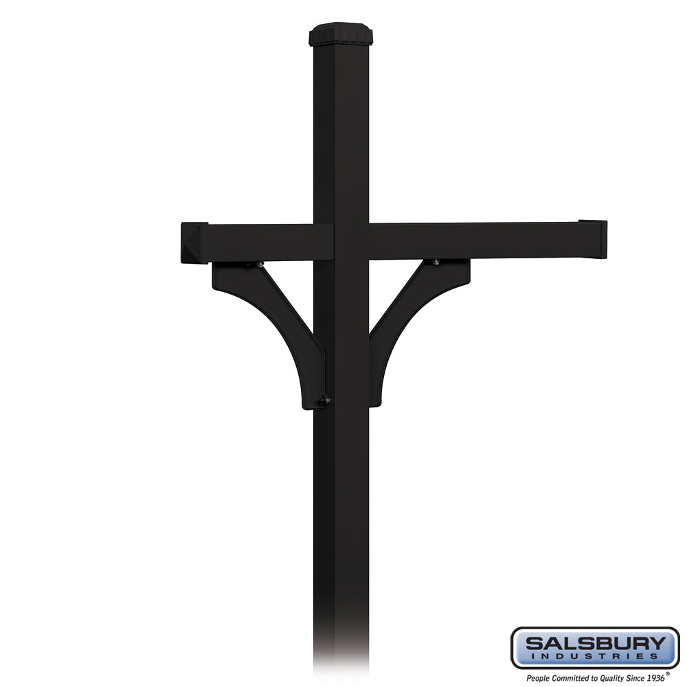 Deluxe Mailbox Post - 1 Sided - In-Ground Mounted - Black