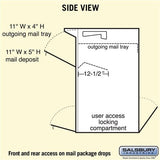 Secure White Mail Package Drop Box with Locking Doors and Signal Flag