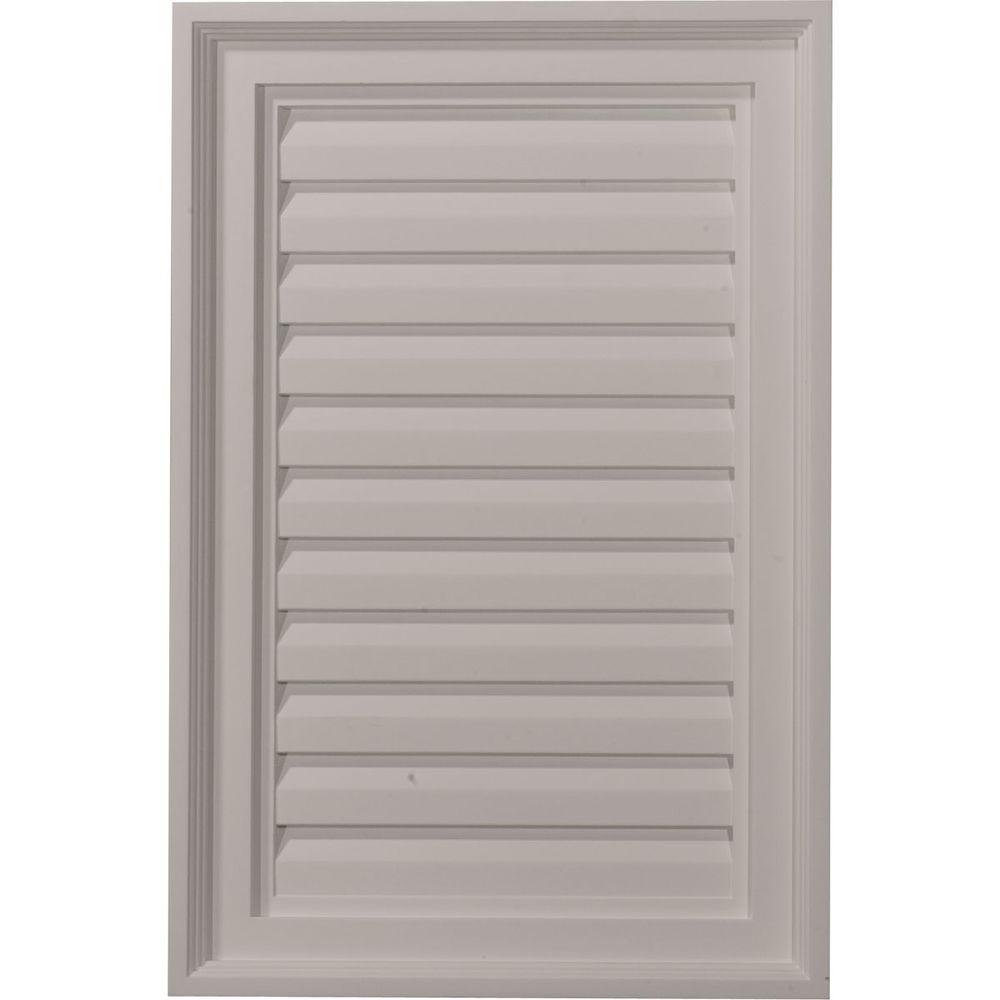 16 in. x 24 in. Rectangular Primed Polyurethane Paintable Gable Louver Vent - Super Arbor