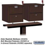 Bronze 2-Wide Mailbox Spreader for Roadside Mailboxes