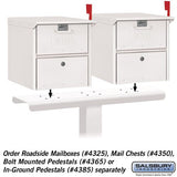 2-Wide Mailbox Spreader for Roadside Mailboxes and Mail Chests, White