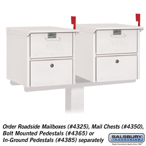 2-Wide Mailbox Spreader for Roadside Mailboxes and Mail Chests, White