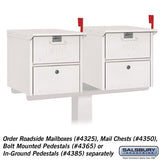 2-Wide Mailbox Spreader for Roadside Mailboxes and Mail Chests, White