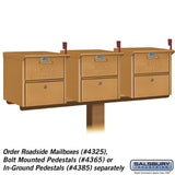 3-Wide Mailbox Spreader for Designer Roadside Mailboxes, Brass