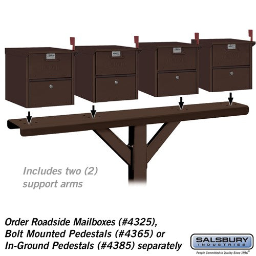 4-Wide Mailbox Spreader with Arms - Bronze