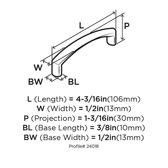 Amerock Essential'Z 6-5/16-in (160mm) Center to Center Satin Nickel Matte Arch Handle Drawer Pull