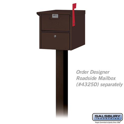 Standard In-Ground Mounted Mailbox Post - Bronze