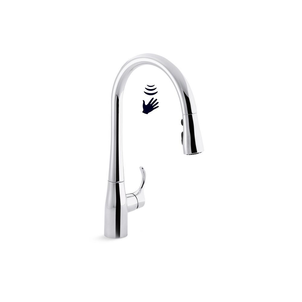 Simplice Touchless Single-Handle Pull-Down Sprayer Kitchen Faucet in Polished Chrome - Super Arbor