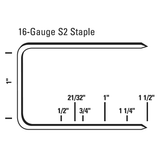 STANLEY-BOSTITCH Wide Crown Pneumatic Stapler, 16-Gauge S2, 1" Crown, 1/2"–1-1/2"