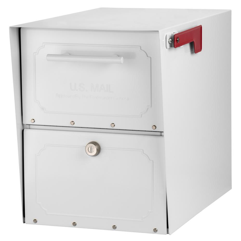 Oasis Classic Locking Post Mount Parcel Mailbox with High Security Reinforced Lock, Black - Super Arbor