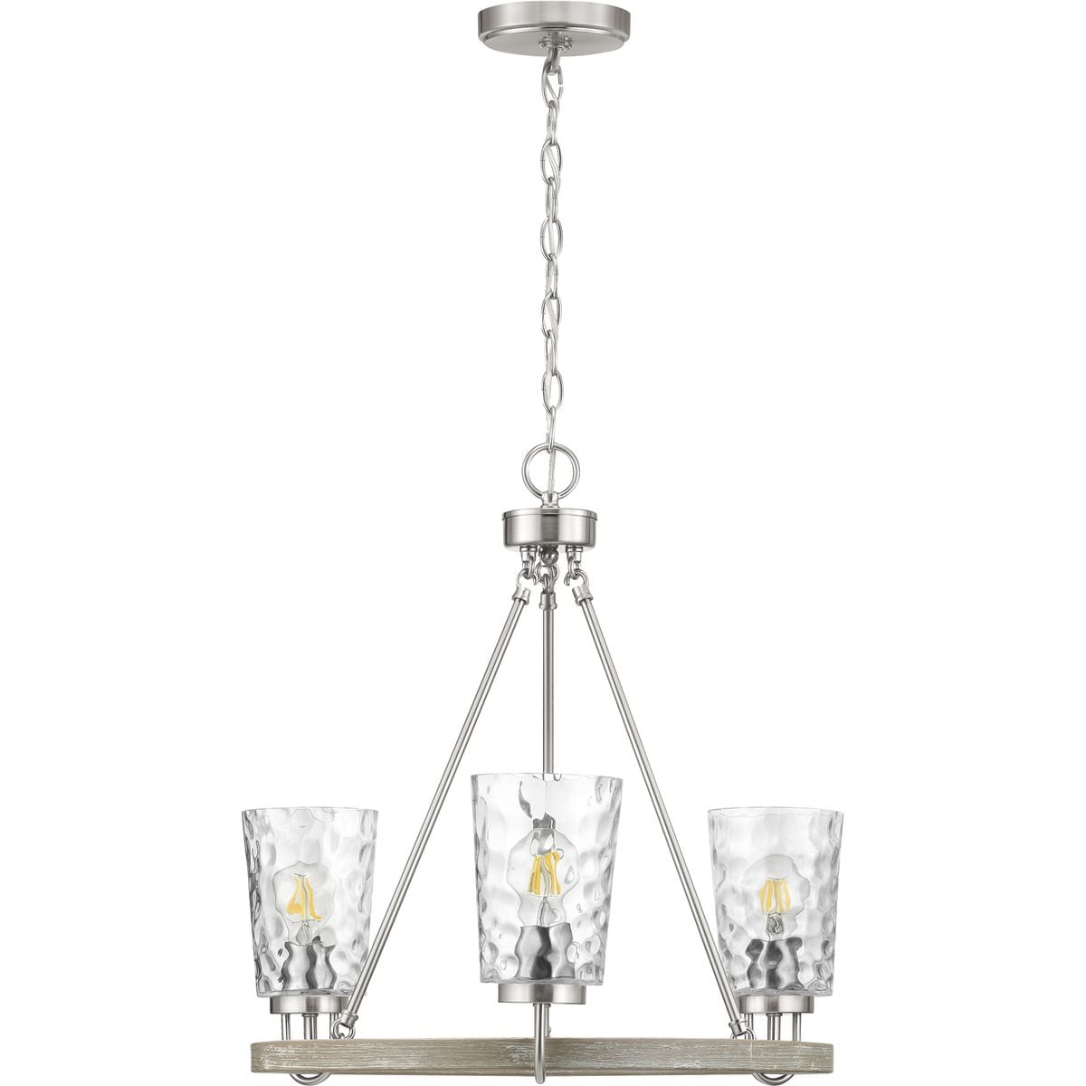 Progress Lighting Tiana 3-Light Brushed Nickel Coastal Chandelier