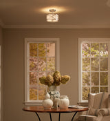 Kichler Edenbrook 11.38-in Brushed Nickel Modern/Contemporary Incandescent Semi-Flush Mount Light